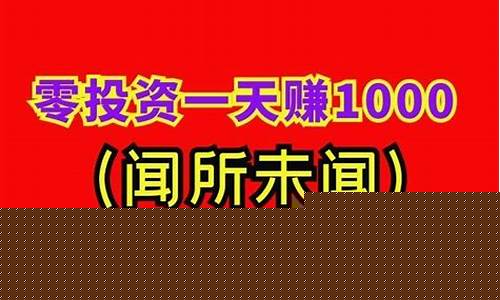 零投资一天赚1000(零投资一天赚1000元项目)_https://www.xzdzcjx.com_北交所_第1张