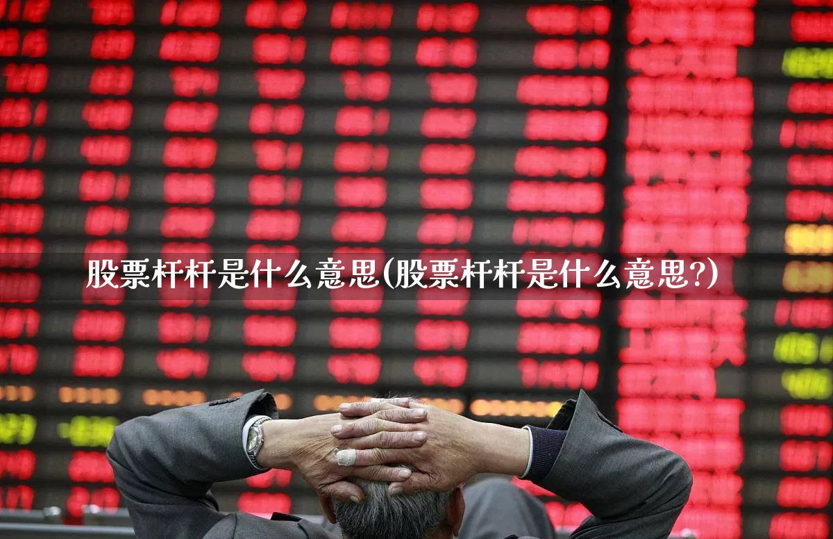 股票杆杆是什么意思(股票杆杆是什么意思?)_https://www.xzdzcjx.com_上交所_第1张