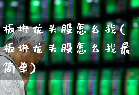 板块龙头股怎么找(板块龙头股怎么找最简单)_https://www.xzdzcjx.com_创业板_第1张