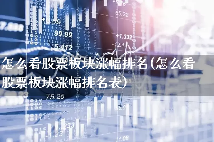 怎么看股票板块涨幅排名(怎么看股票板块涨幅排名表)_https://www.xzdzcjx.com_上交所_第1张